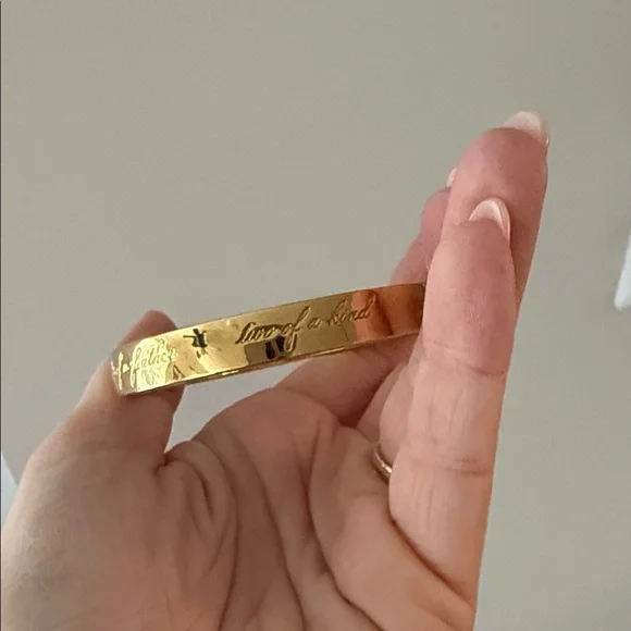 Kate Spade - Gold - Best Friends Forever Bangle - Like New - Engraved - Picture 4 of 7